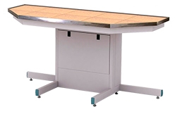 Шкаф-стол приставной ШСЛ-02.1, глубина 600, для работы стоя, с тумбой из ЦМ, керамогранит