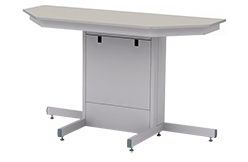 Шкаф-стол приставной ШСЛ-02.1, глубина 600, для работы стоя, с тумбой из ДСП, ЛВД