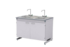 Стол-мойка двойная СМЛ-03.1, глубина 620, раковина PP, Химически стойкий пластик Стол-мойка двойная СМЛ-03.1, глубина 620, раковина PP, Химически стойкий пластик