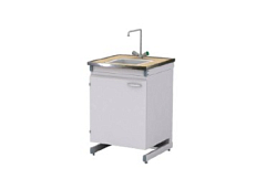 Стол-мойка одинарная СМЛ-01.2, глубина 620, раковина PP, керамогранит