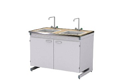 Стол-мойка двойная СМЛ-03.2, глубина 620, раковина PP, керамогранит Стол-мойка двойная СМЛ-03.2, глубина 620, раковина PP, керамогранит