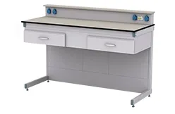 Стол лабораторный для приборов СЛ-12.1, глубина 750, выдвижные ящики, Химически стойкий пластик