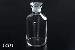 Флакон для реагентов, прозрачное стекло, с пробкой из матового стекла, узкое горлышко, с маркировкой, 1000 мл 1 шт/уп