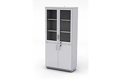 Шкаф для учебных пособий ШНП-1 в кабинет химии, физики и биологии, верхние двери – стекло; нижние – металл